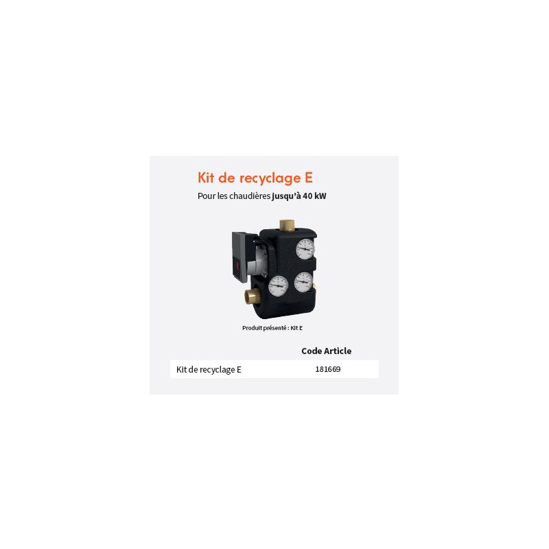 KIT HYDRAULIQUE DE RECYCLAGE E 60°C 40kw pour produit
