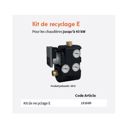 KIT HYDRAULIQUE DE RECYCLAGE E 60°C 40kw