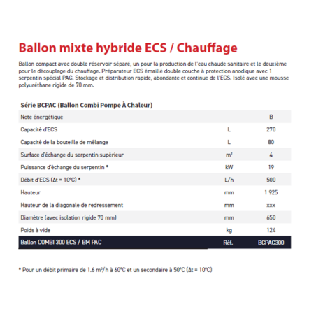 Ballon COMBI 300 ECS / BM PAC