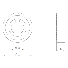 Roulement anti retour p/axe roulement 600 020&015