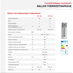 Chauffe-eau thermo-dynamique 228L