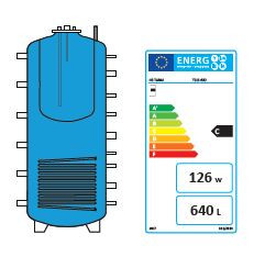 Ballon tampon chauffage + ECS intégrée + serpentin solaire TS1S600 avec housse