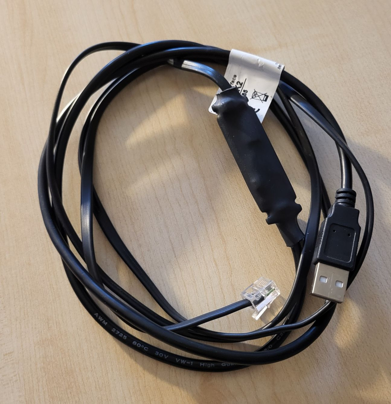 Cable ecoLINK RJ14/USB connexion ecoNET-Biocontrol 850,920,860,810