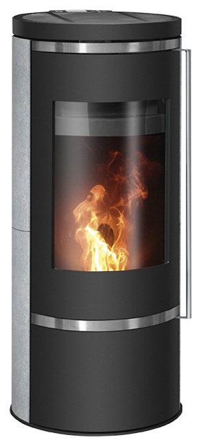 Carus 2.0 acier noir et pierre ollaire