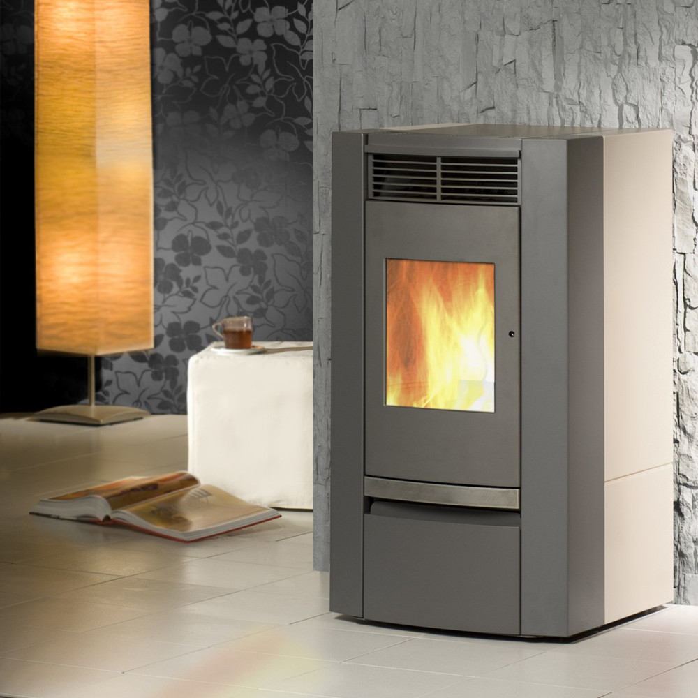 POELE GRANULES SAVONA 8kW AIR GRIS METAL