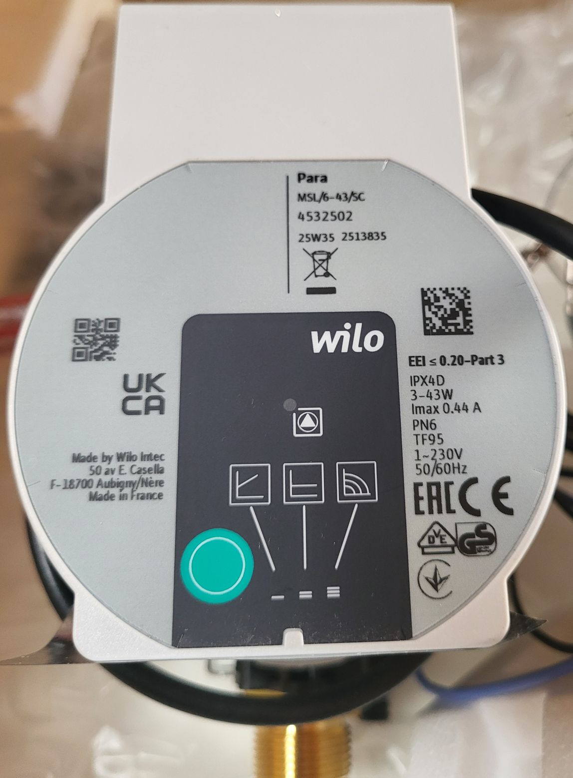 Pompe Wilo para MSL/6-43/SC Electra El Cm classic / ePlus